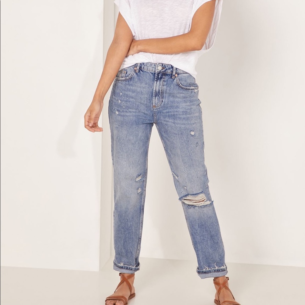 Revolve Free People “Dakota” girlfriend baggy straight leg jeans 31